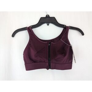 Syrokan Sport Bra Womens 32A Maroon Front Zip